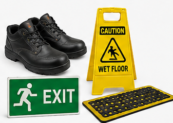Safety Shoes, Signs & Mats